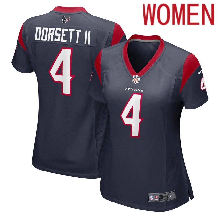 Women Houston Texans #4 Phillip Dorsett II Nike Navy Game NFL Jersey